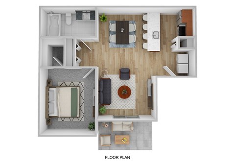 the 1190 floor plan  studio with ensuite baths